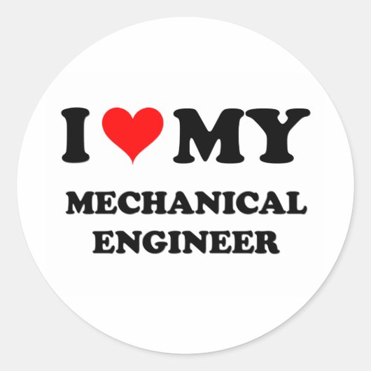 Ik hou van mijn mechanische ingenieur ronde sticker (Voorkant)