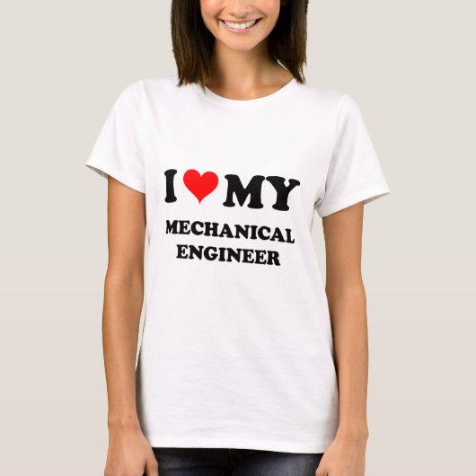 Ik hou van mijn mechanische ingenieur t-shirt (Voorkant)