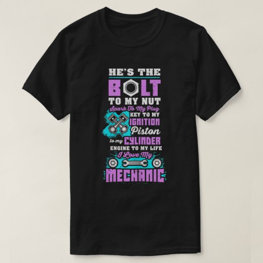 Ik hou van mijn mechanisme dat hij de bout is van t-shirt (Design voorkant)