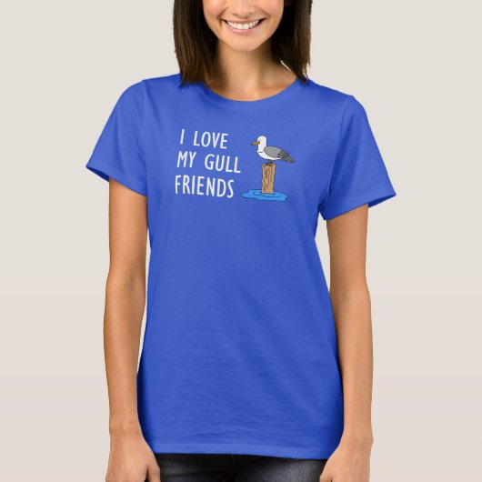 Ik hou van mijn meeuwvrienden t-shirt (Voorkant)