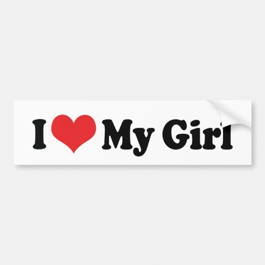 Ik hou van mijn meisje bumpersticker (Voorkant)