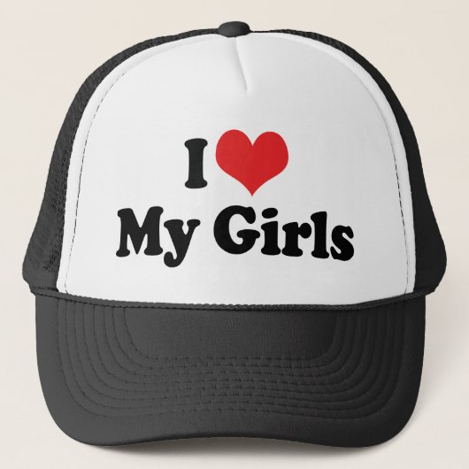 Ik hou van mijn meisjes trucker pet (Voorkant)
