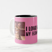 Ik hou van mijn Mens Tweekleurige Koffiemok (Voorkant links)