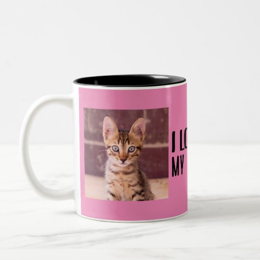 Ik hou van mijn Mens Tweekleurige Koffiemok (Links)