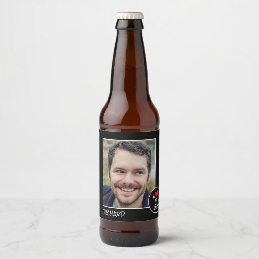 Ik hou van mijn merk, aangepaste foto - op maat ge bier etiket (Voorkant)