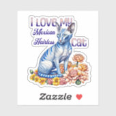 Ik hou van mijn Mexicaanse haarloze kat Sticker (Vel)