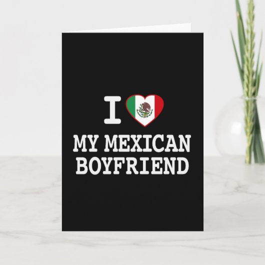 Ik hou van mijn Mexicaanse vriend met Heart Flag Kaart (Voorkant)