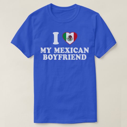 Ik hou van mijn Mexicaanse vriend Mexico vlag Lati T-shirt (Design voorkant)