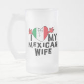 Ik hou van mijn Mexicaanse vrouw Matglas Bierpul (Links)