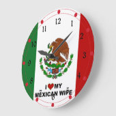 Ik hou van mijn Mexicaanse vrouw - Vlag van Mexico Grote Klok (Hoek)