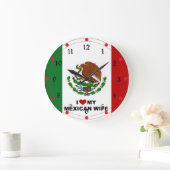 Ik hou van mijn Mexicaanse vrouw - Vlag van Mexico Grote Klok (Huis)