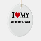 Ik hou van mijn microbioloog keramisch ornament (Rechts)