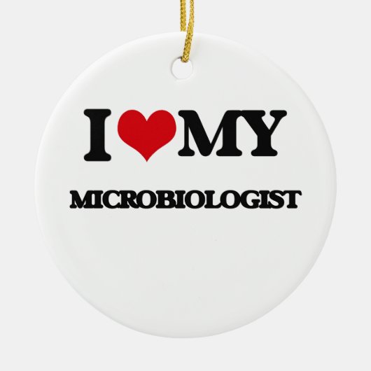 Ik hou van mijn microbioloog keramisch ornament (Voorkant)