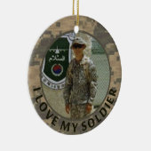 Ik hou van mijn militaire foto van Soldadier  Keramisch Ornament (Rechts)