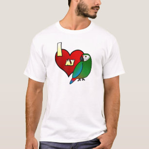 Ik hou van mijn militaire Macaw T-shirt