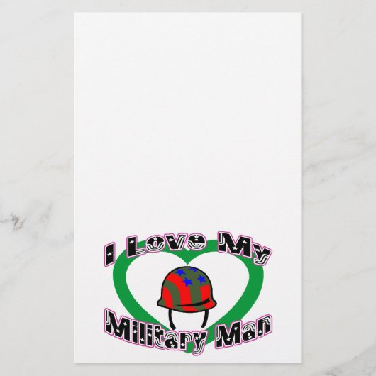 Ik hou van mijn militaire Man Briefpapier (Voorkant)