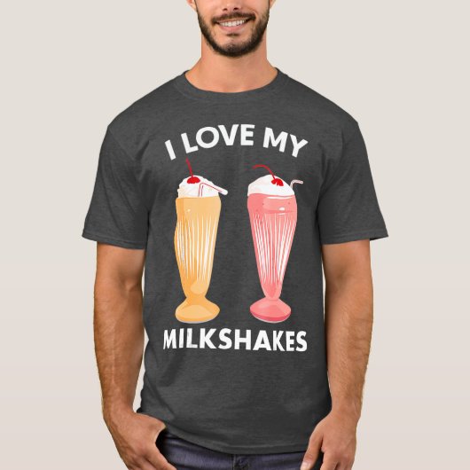 Ik hou van mijn milkshakes liefde milkshake minnaa t-shirt (Voorkant)