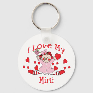 Ik hou van mijn Mimi Rag Doll & Hearts Sleutelhanger