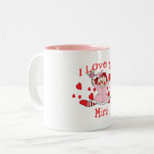 Ik hou van mijn Mimi Rag Doll & Hearts Tweekleurige Koffiemok (Voorkant links)