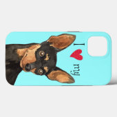 Ik hou van mijn Min Pin Case-Mate iPhone Case (Achterkant (horizontaal))