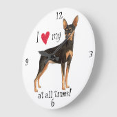 Ik hou van mijn Min Pin Grote Klok (Hoek)