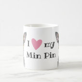 Ik hou van mijn Min Pin Miniatuur pinscher Cute Do Koffiemok (Center)