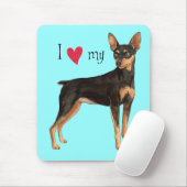 Ik hou van mijn Min Pin Muismat (Met muis)