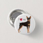 Ik hou van mijn Min Pin Ronde Button 3,2 Cm (Voorkant /achterkant)