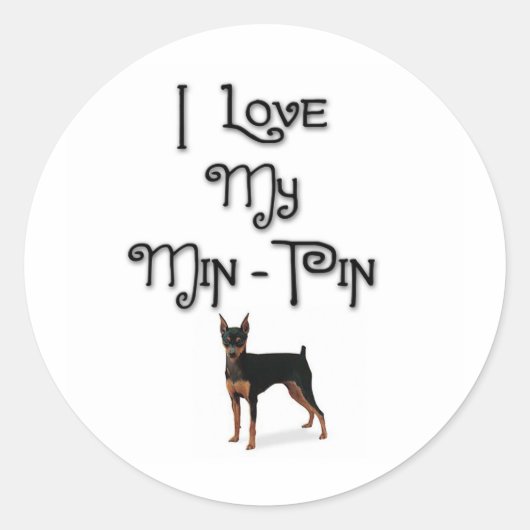 Ik hou van mijn min-pin ronde sticker (Voorkant)
