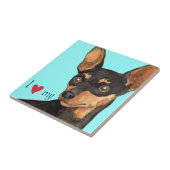 Ik hou van mijn Min Pin Tegeltje (Zijkant)