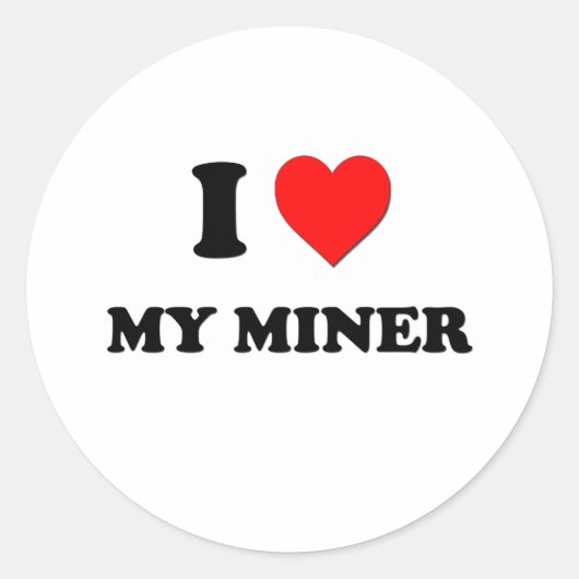 Ik hou van Mijn Miner Ronde Sticker (Voorkant)