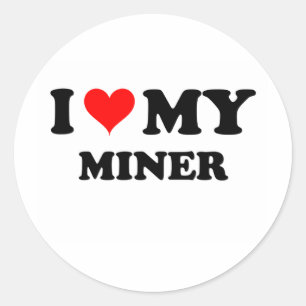 Ik hou van mijn Miner Ronde Sticker