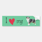 Ik hou van mijn Mini American Shepherd Bumpersticker (Voorkant)
