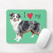 Ik hou van mijn Mini American Shepherd Muismat (Met muis)