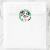 Ik hou van mijn Mini American Shepherd Ronde Sticker (Tas)