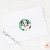 Ik hou van mijn Mini American Shepherd Ronde Sticker (Envelop)