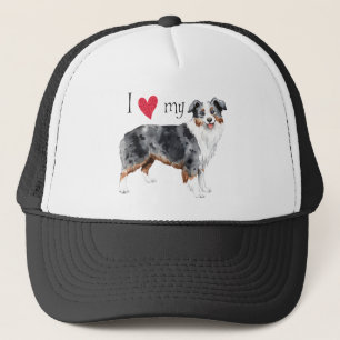 Ik hou van mijn Mini American Shepherd Trucker Pet