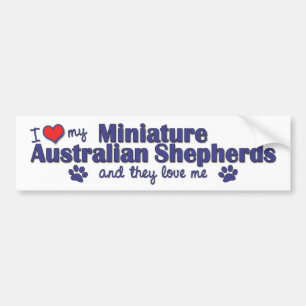 Ik hou van mijn Mini Australian Shepherds (Multi D Bumpersticker