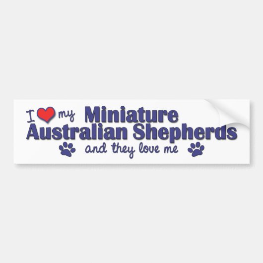 Ik hou van mijn Mini Australian Shepherds (Multi D Bumpersticker (Voorkant)