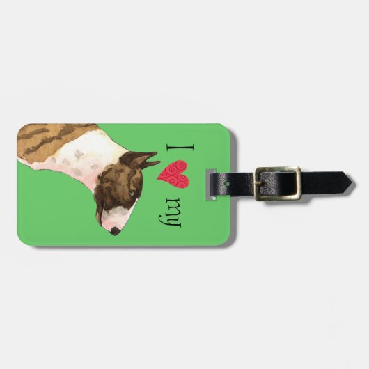 Ik hou van mijn Mini Bull Terrier Bagagelabel (Voorkant horizontaal)
