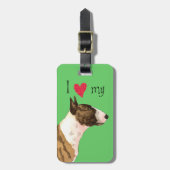 Ik hou van mijn Mini Bull Terrier Bagagelabel (Voorkant verticaal)