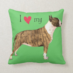 Ik hou van mijn Mini Bull Terrier Kussen