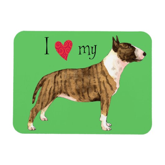 Ik hou van mijn Mini Bull Terrier Magneet (Horizontaal)