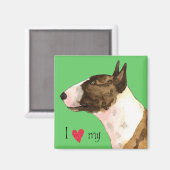 Ik hou van mijn Mini Bull Terrier Magneet (Voorkant / Achterkant)