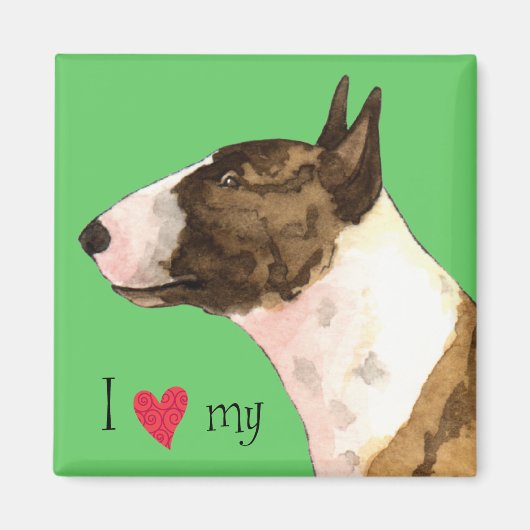 Ik hou van mijn Mini Bull Terrier Magneet (Voorkant)