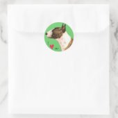 Ik hou van mijn Mini Bull Terrier Ronde Sticker (Tas)