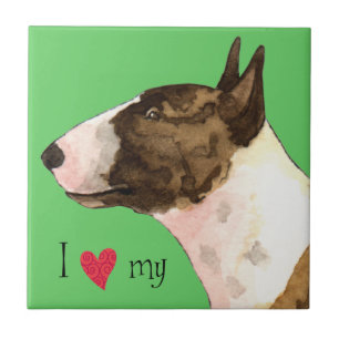 Ik hou van mijn Mini Bull Terrier Tegeltje
