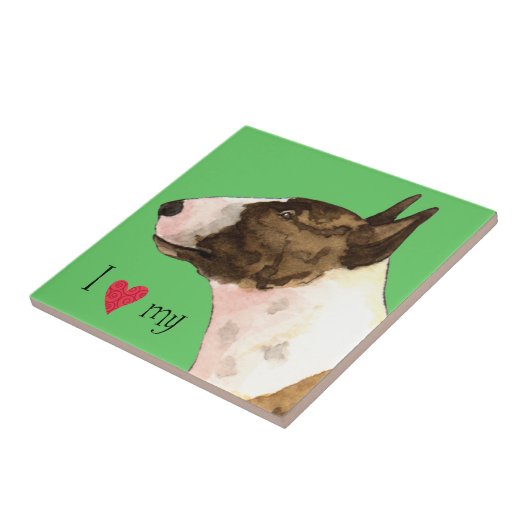 Ik hou van mijn Mini Bull Terrier Tegeltje (Zijkant)
