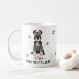 Ik hou van mijn mini Schnauzer Roze koffie Mok