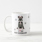 Ik hou van mijn mini Schnauzer Roze koffie Mok (Links)